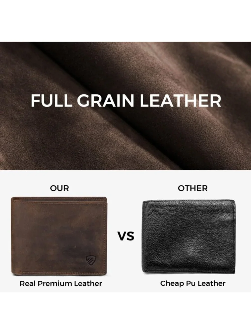 Slim Bifold RFID Blocking Leather Wallet for Men | Front Pocket Design, Stylish